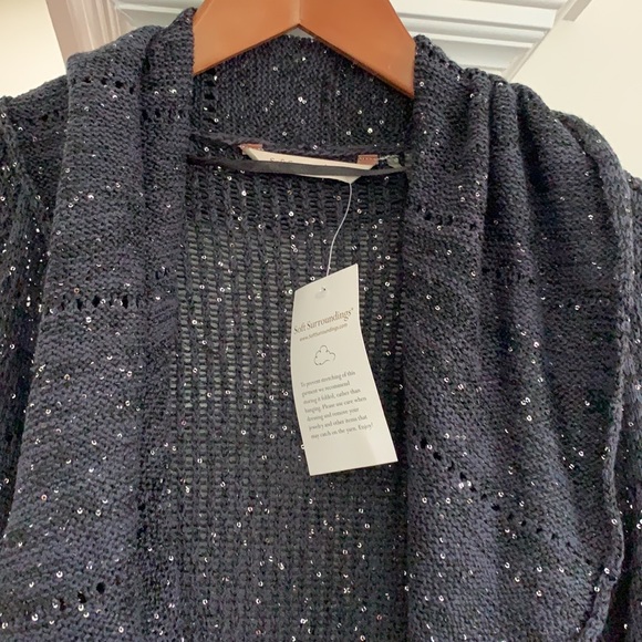 SOFT SURROUNDINGS LONG SEQUIN CARDIGAN - Picture 2 of 3